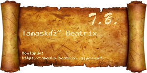 Tamaskó Beatrix névjegykártya